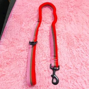 Leash 2 color red and pink walk dog safe.